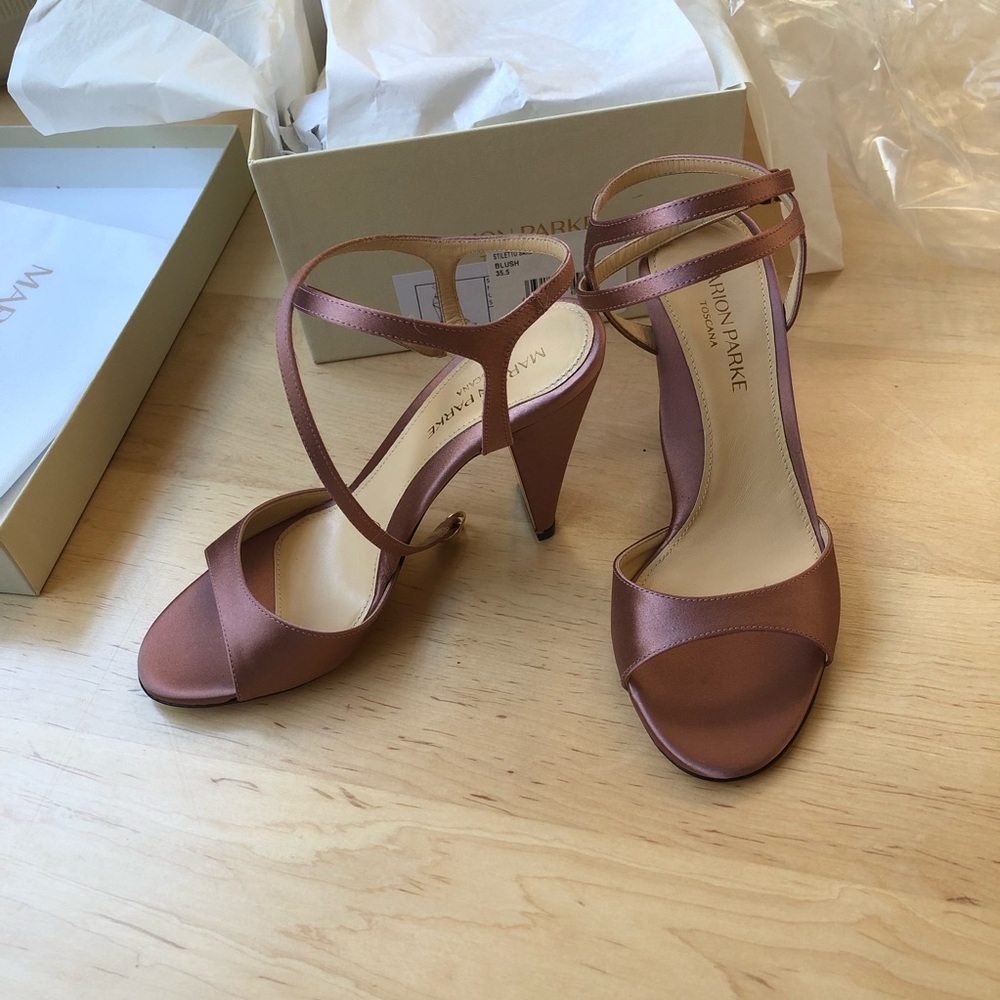 Marion Parke Loretta rose pink satin heels - Picture 4 of 8